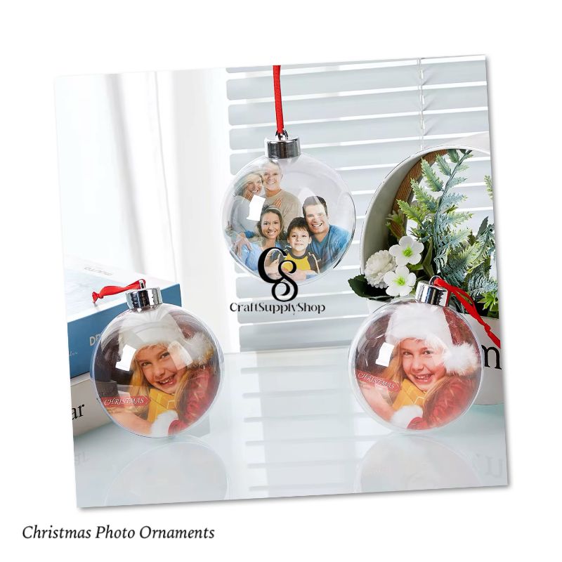 8cm/10cm Clear Plastic Christmas Flat Ball Ornaments Xmas DIY Christmas Photo Ball, picture open and close ornament ball bauble