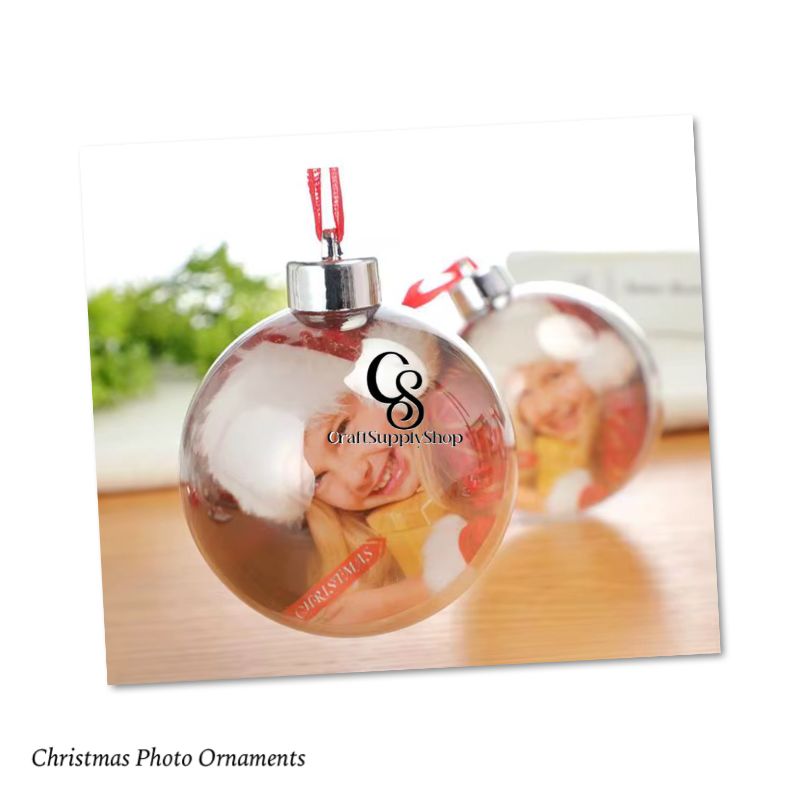 8cm/10cm Clear Plastic Christmas Flat Ball Ornaments Xmas DIY Christmas Photo Ball, picture open and close ornament ball bauble