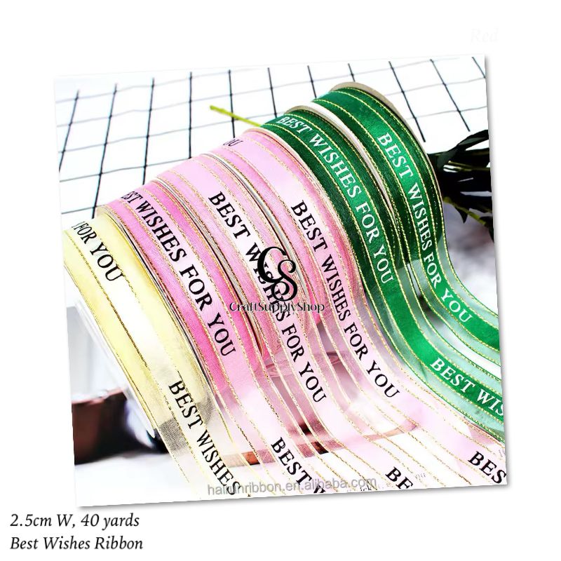 Personalized Gift Decoration, best wishes for you Organza Ribbon Personalized Gift Decoration