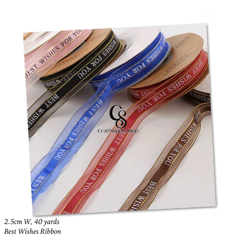 Personalized Gift Decoration, best wishes for you Organza Ribbon Personalized Gift Decoration