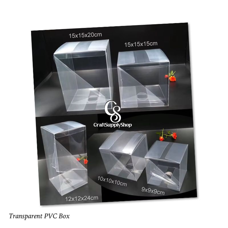 Clear Pet Transparent PVC Acetate Packaging Plastic Boxes (8) PVC Gift Box Transparent Favor Box Candy Boxes, Cupcake Boxes Dessert Packaging, Plastic Gift Boxes with Lids for Helloween, Thanksgiving, Christmas, Wedding, Party