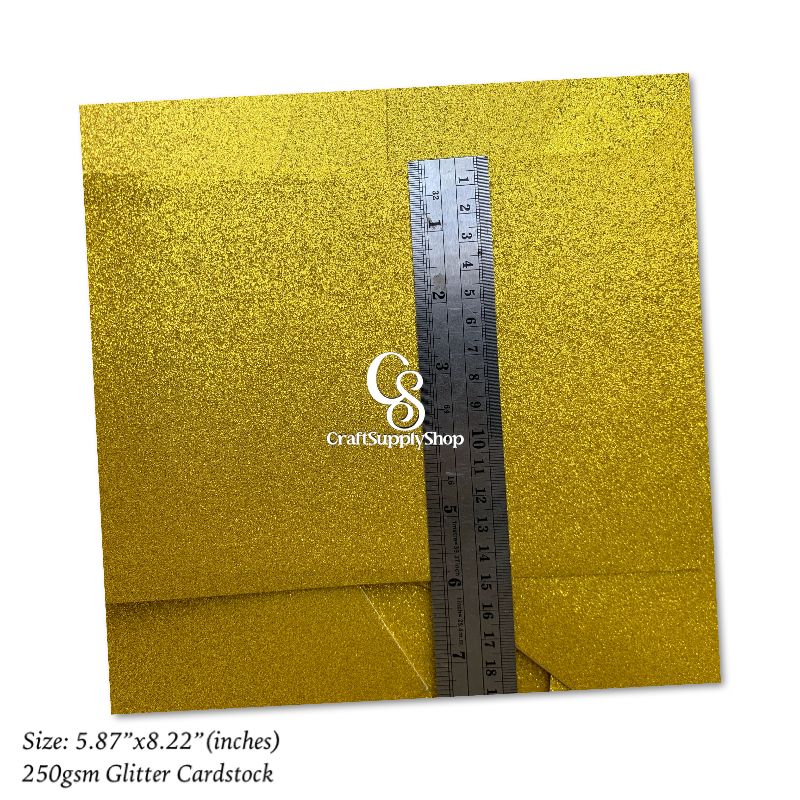 gold yellow glitter cardstock