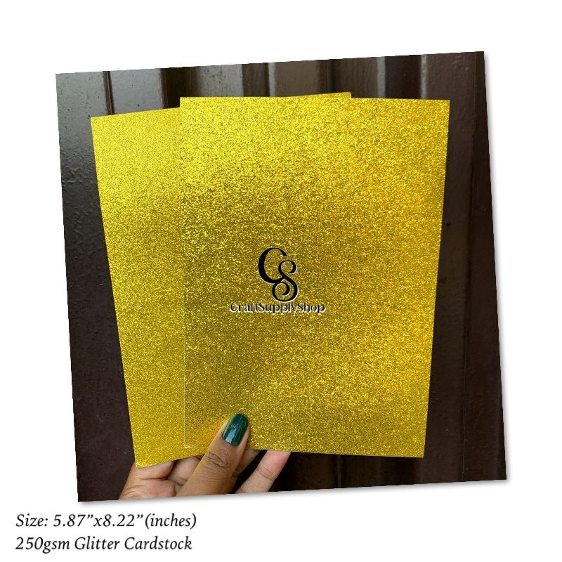 gold yellow glitter cardstock