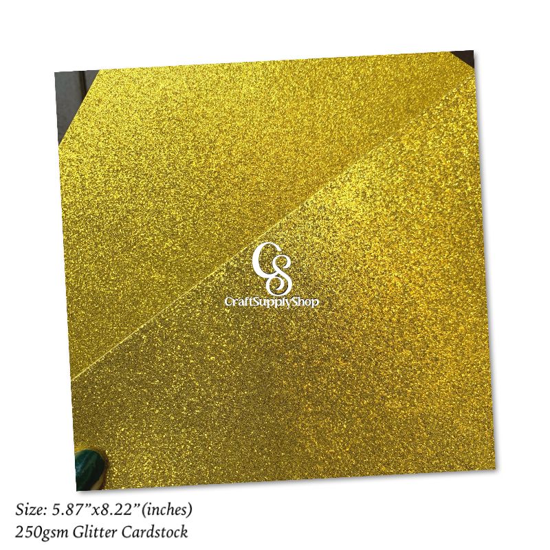 gold yellow glitter cardstock