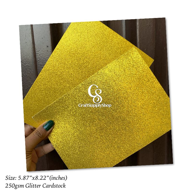 gold yellow glitter cardstock