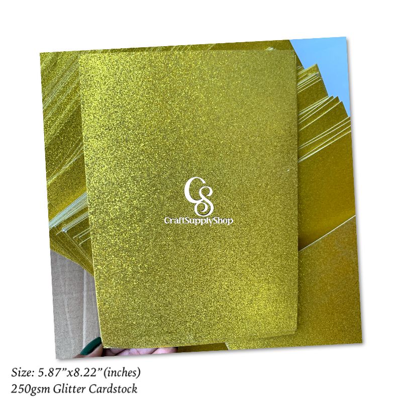gold yellow glitter cardstock
