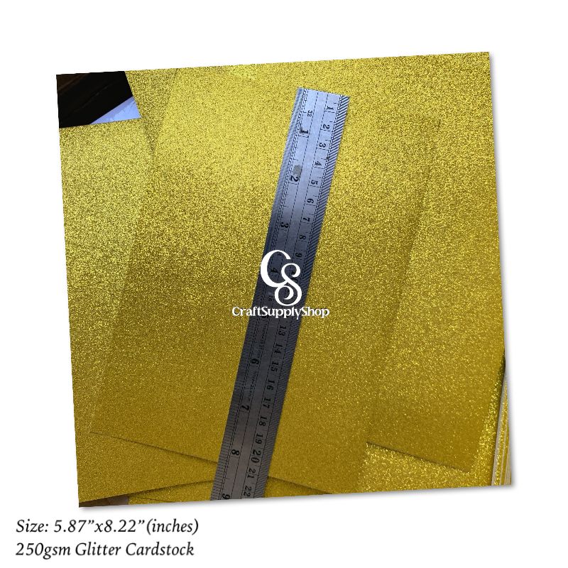 gold yellow glitter cardstock