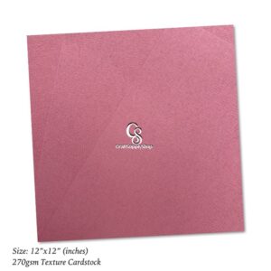 Pink Coloured Card Making Supplies 12 x 12 inch - Brown - 20 Sheets - Coloured Paper for Scrapbooking, Card Making, Die Cutting and Paper Crafts