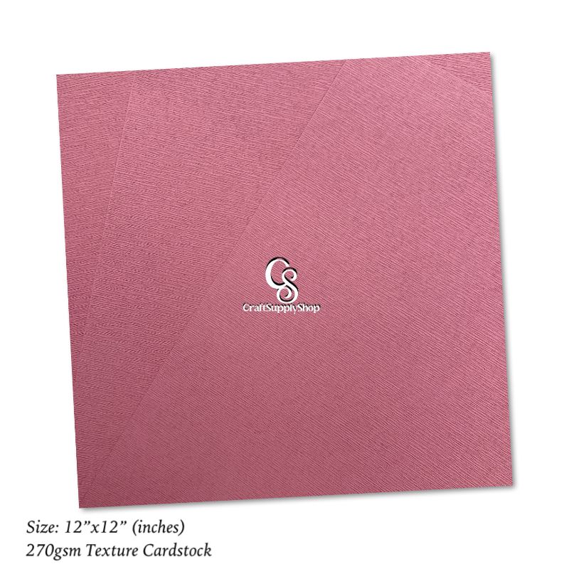 Pink Coloured Card Making Supplies 12 x 12 inch - Brown - 20 Sheets - Coloured Paper for Scrapbooking, Card Making, Die Cutting and Paper Crafts