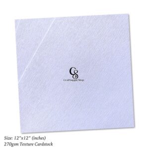 White Linen Silkweave Textured 12 INCHES Card – 270gsm | Premium Quality Cardstock for Crafting, Resturant Menus, Certificates