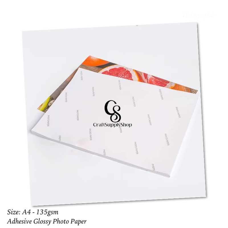 CraftSupplyshop 135gsm Adhesive gloss A4 20 sheets Photo Sticher paper (3) Premium 135g A4 Inkjet Glossy Self Adhesive Sticker Photo Paper, Self-Adhesive High Glossy Inkjet Sticker Photo Paper A4 (210x297mm)