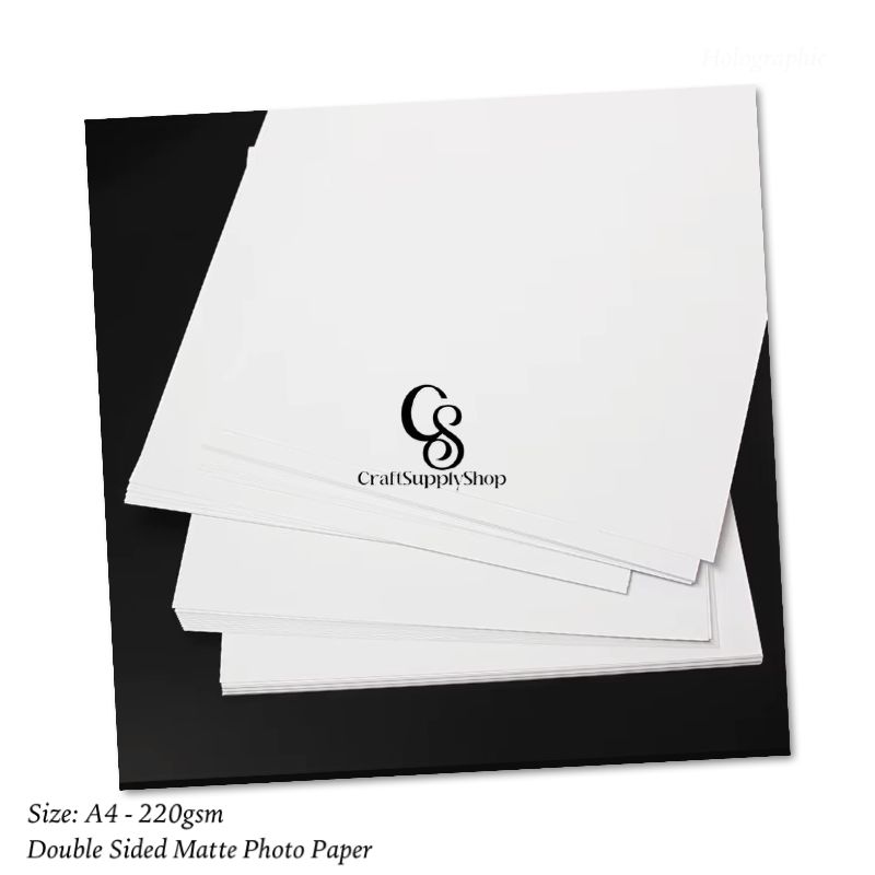 CraftSupplyshop Double Sided Matte Coated 220gsm A4 20 sheets Photo paper (1) Double-Sided High Matte Photo Paper, 220 gsm, 20 Sheets – Inkjet Compatible – Perfect for DIY Cake Toppers, Idol Cards & More