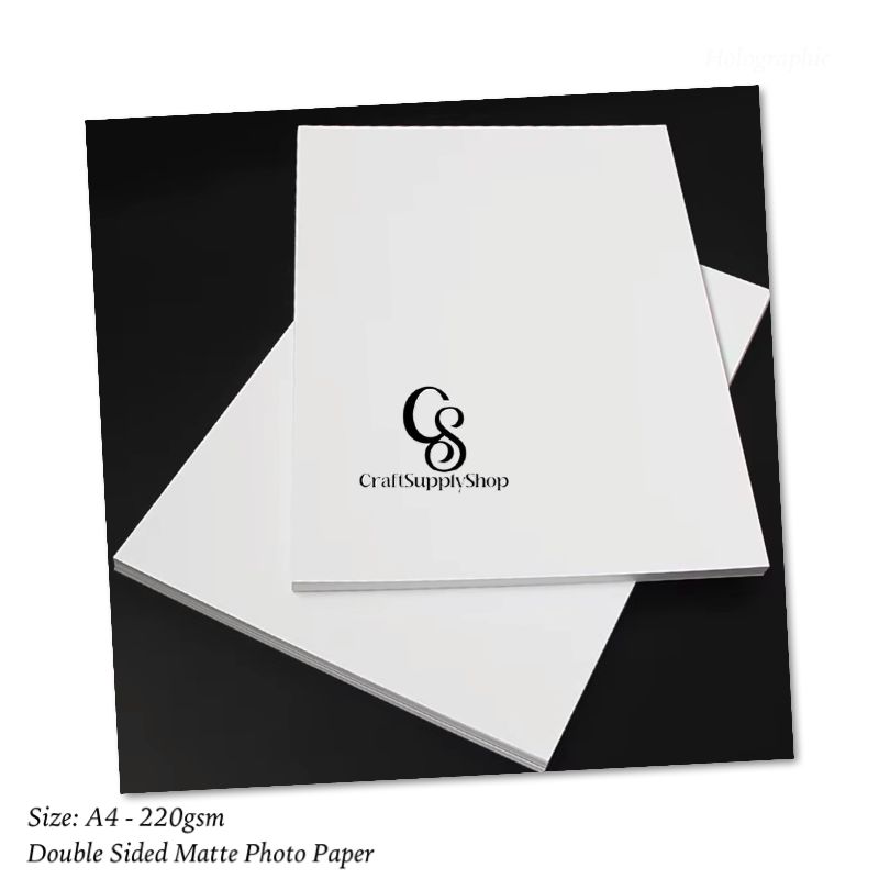 CraftSupplyshop Double Sided Matte Coated 220gsm A4 20 sheets Photo paper (2) Double-Sided High Matte Photo Paper, 220 gsm, 20 Sheets – Inkjet Compatible – Perfect for DIY Cake Toppers, Idol Cards & More