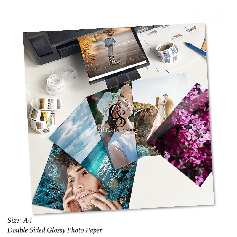CraftSupplyshop Double Sided Premium glossy 200gsm 240gsm 300gsm A4 20 sheets Photo paper (4) Double-Sided High Gloss Photo Paper, 48lb(200 gsm, 240gsm, 300gsm), 20 Sheets – Inkjet Compatible – Perfect for DIY Cake Toppers, Idol Cards & More