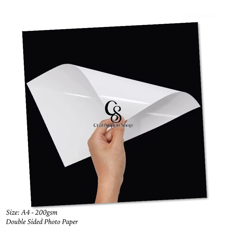 CraftSupplyshop Double Sided Premium glossy 200gsm A4 20 sheets Photo paper Double-Sided High Gloss Photo Paper, 48lb(200 gsm, 240gsm, 300gsm), 20 Sheets – Inkjet Compatible – Perfect for DIY Cake Toppers, Idol Cards & More