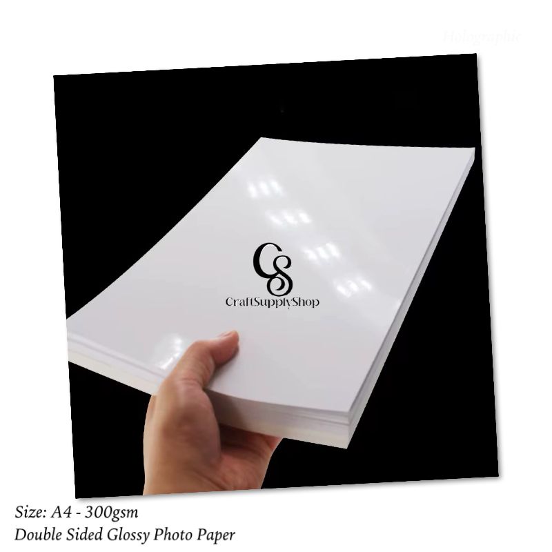 Double-Sided High Gloss Photo Paper, 48lb(200 gsm, 240gsm, 300gsm), 20 Sheets – Inkjet Compatible – Perfect for DIY Cake Toppers, Idol Cards & More