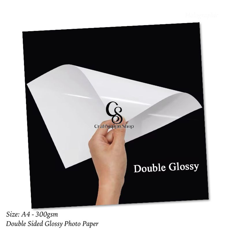 Double-Sided High Gloss Photo Paper, 48lb(200 gsm, 240gsm, 300gsm), 20 Sheets – Inkjet Compatible – Perfect for DIY Cake Toppers, Idol Cards & More