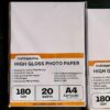Single-Sided High Gloss Photo Paper, 48lb(180 gsm), 20 Sheets – Inkjet Compatible – Perfect for DIY Cake Toppers, Idol Cards & More