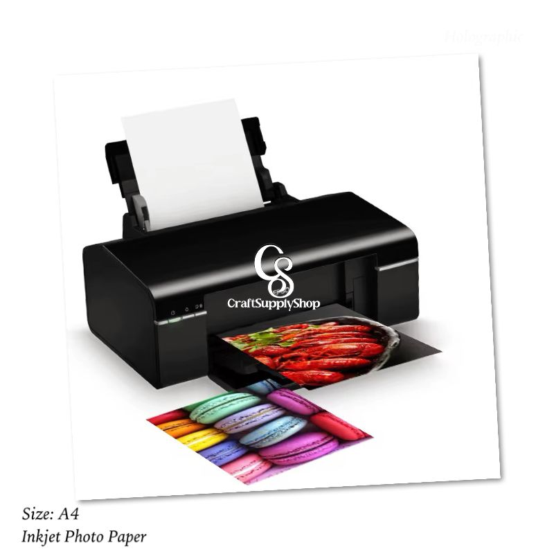 CraftSupplyshop one side High glossy 180gsm A4 20 sheets Photo paper (1) Single-Sided High Gloss Photo Paper, Double sided craftsupplyshop glossy photopaper, 20 Sheets – Inkjet Compatible – Perfect for DIY Cake Toppers, Idol Cards & More