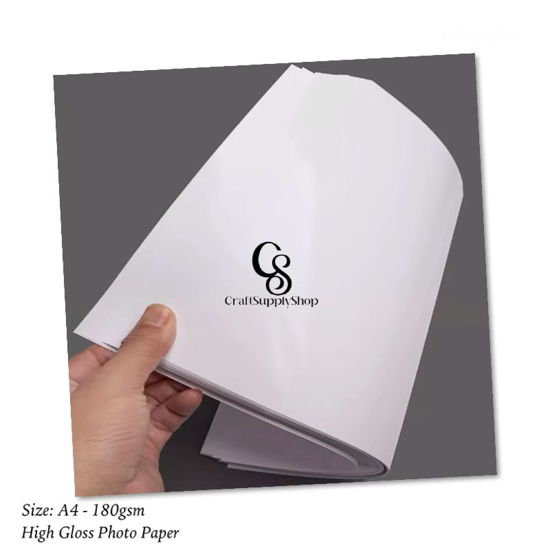 Single-Sided High Gloss Photo Paper, 48lb(180 gsm), 20 Sheets – Inkjet Compatible – Perfect for DIY Cake Toppers, Idol Cards & More