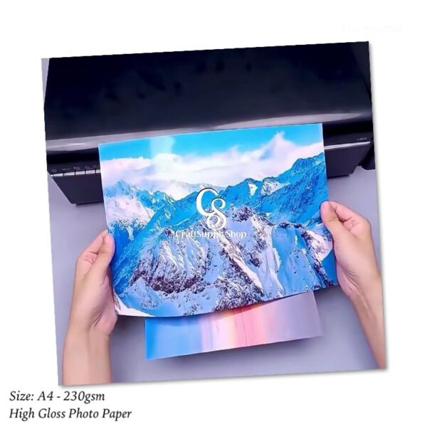 Single-Sided High Gloss Photo Paper, 48lb(180 gsm), 20 Sheets – Inkjet Compatible – Perfect for DIY Cake Toppers, Idol Cards & More