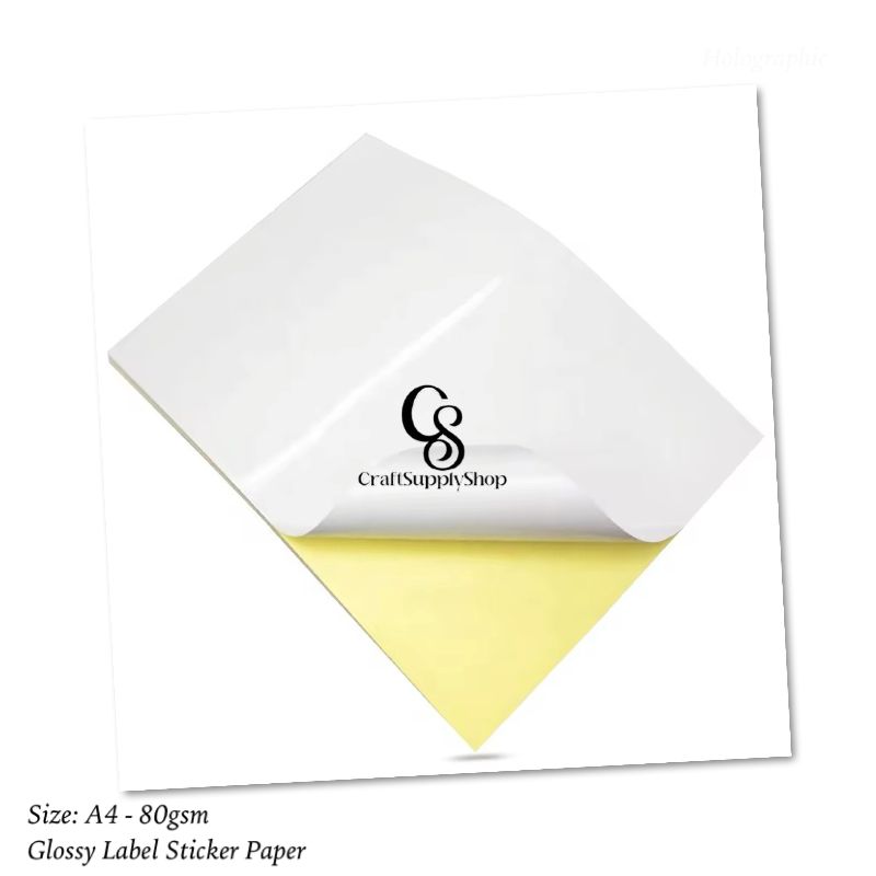 Self Adhesive Glossy Sticker Photo Paper For Inkjet Printer 120 GSM, Waterproof coated, Dries Quickly, For Multipurpose Use, Stickers Printing (A4 Size)