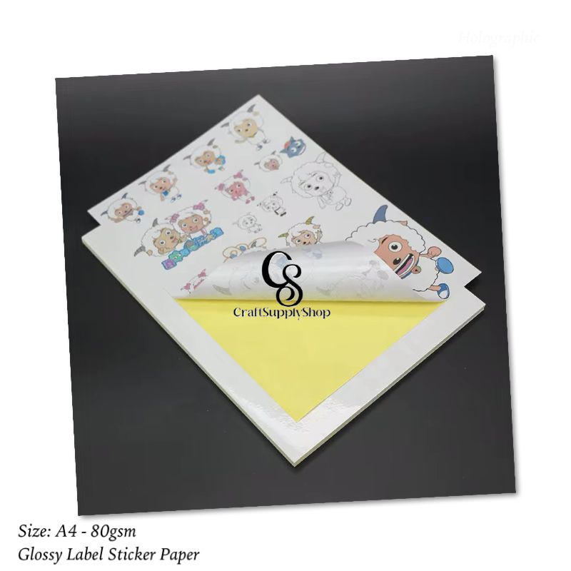 Self Adhesive Glossy Sticker Photo Paper For Inkjet Printer 120 GSM, Waterproof coated, Dries Quickly, For Multipurpose Use, Stickers Printing (A4 Size)