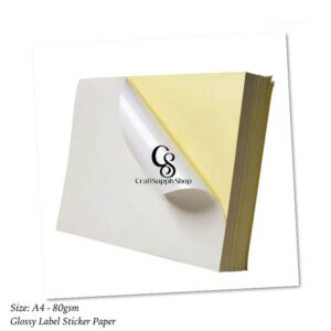 Self Adhesive Glossy Sticker Photo Paper For Inkjet Printer 120 GSM, Waterproof coated, Dries Quickly, For Multipurpose Use, Stickers Printing (A4 Size)