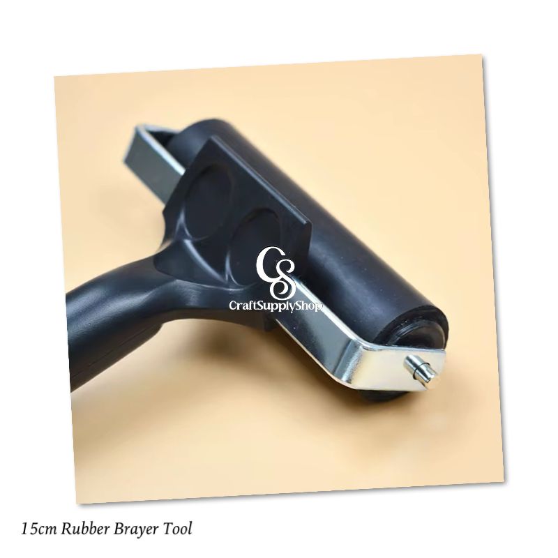 Heavy Duty 15cm 20cm Sizes Black Metal Brayer Tool Ideal Pressing Accessories Tools Diamond Painting Roller (11) 15cm Rubber Brayer Applicator Tool
