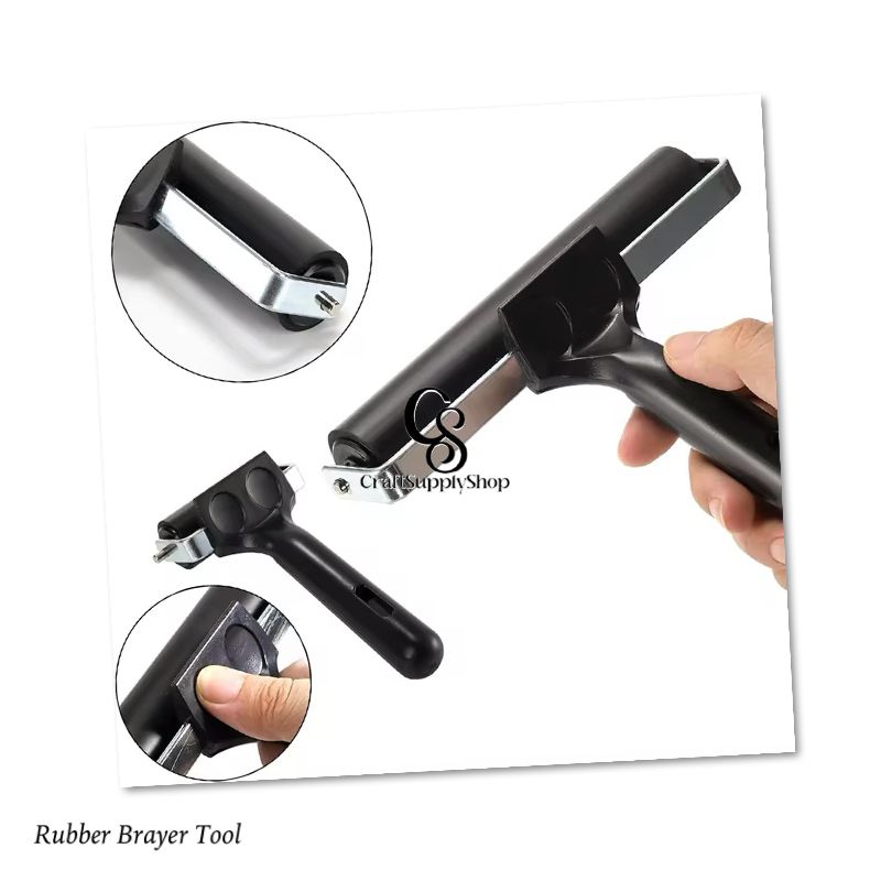 Heavy Duty 15cm 20cm Sizes Black Metal Brayer Tool Ideal Pressing Accessories Tools Diamond Painting Roller (14) 15cm Rubber Brayer Applicator Tool