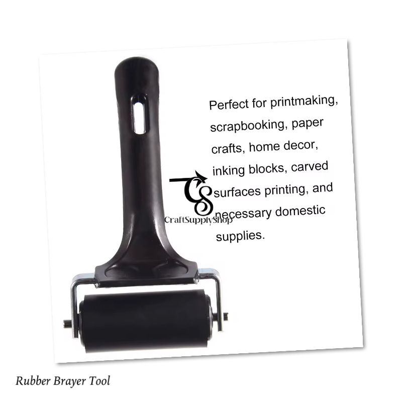 Heavy Duty 15cm 20cm Sizes Black Metal Brayer Tool Ideal Pressing Accessories Tools Diamond Painting Roller (15) 15cm Rubber Brayer Applicator Tool