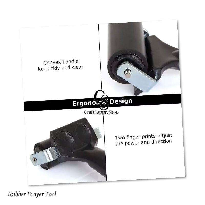 Heavy Duty 15cm 20cm Sizes Black Metal Brayer Tool Ideal Pressing Accessories Tools Diamond Painting Roller (16) 15cm Rubber Brayer Applicator Tool
