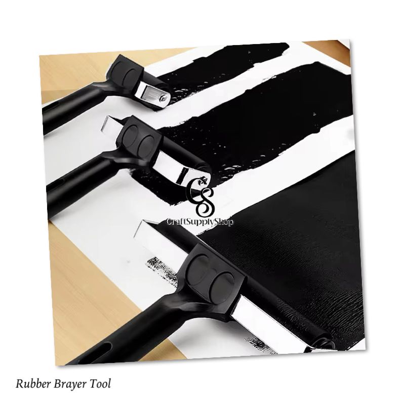 Heavy Duty 15cm 20cm Sizes Black Metal Brayer Tool Ideal Pressing Accessories Tools Diamond Painting Roller (17) 20cm Rubber Brayer Applicator Tool