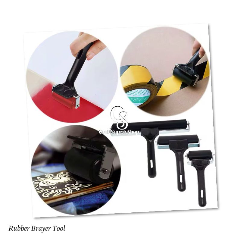 Heavy Duty 15cm 20cm Sizes Black Metal Brayer Tool Ideal Pressing Accessories Tools Diamond Painting Roller (3) 20cm Rubber Brayer Applicator Tool