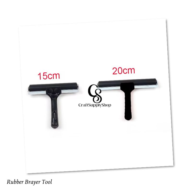 Heavy Duty 15cm 20cm Sizes Black Metal Brayer Tool Ideal Pressing Accessories Tools Diamond Painting Roller (6) 20cm Rubber Brayer Applicator Tool