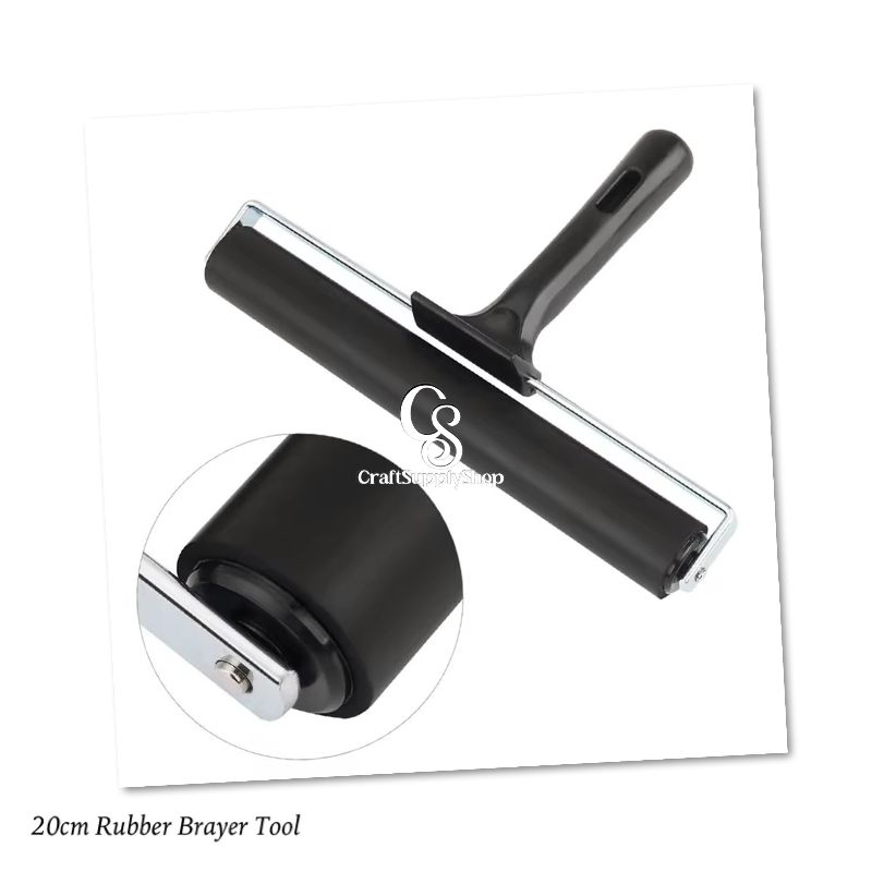 Heavy Duty 15cm 20cm Sizes Black Metal Brayer Tool Ideal Pressing Accessories Tools Diamond Painting Roller (9) 20cm Rubber Brayer Applicator Tool