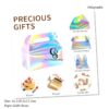 iridescent silver holographic party favor treat boxes