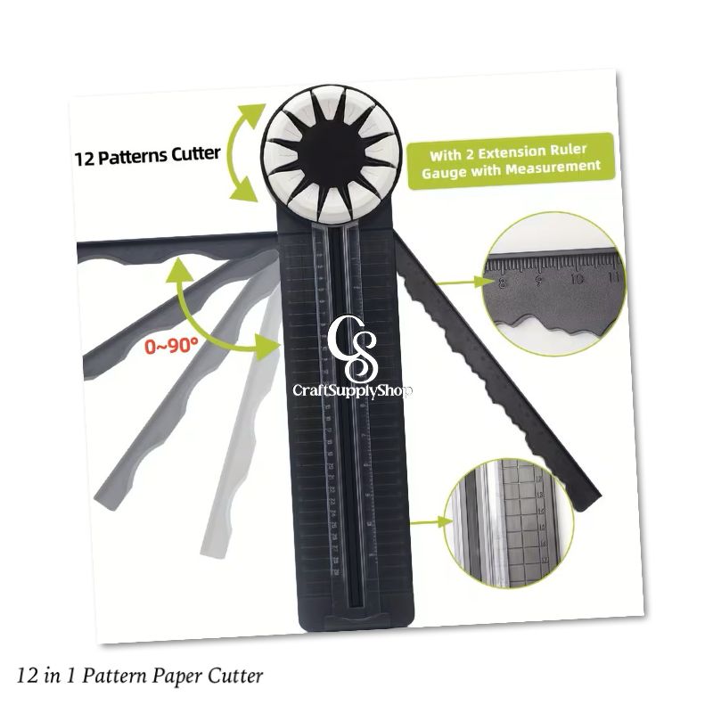 12 1 Multi-Function Manual Paper Trimmer for Straight Dotted Wavy Line Cutting Versatile DIY Tool