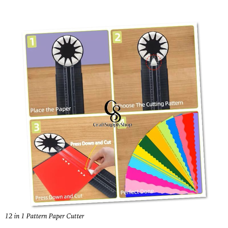 12 1 Multi-Function Manual Paper Trimmer for Straight Dotted Wavy Line Cutting Versatile DIY Tool