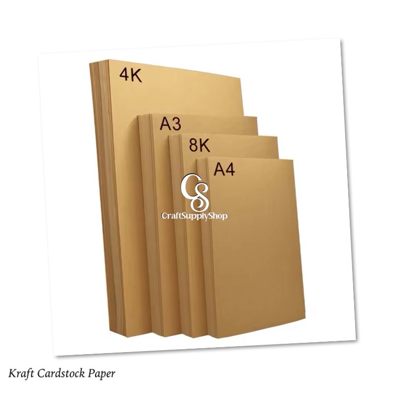 250Gsm 300gsm Brown Kraft Paper, A4 Size, Perfect for Creating Invitations, Scrapbooks, Crafts, Cards, Decor Print, cut, wrapping (5) A4 Brown Kraft Paper Specialty Cardboard for Printing Painting Wrapping, Solid Kraft Paper Sheet