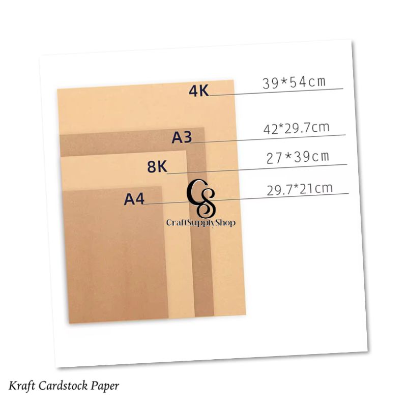 250Gsm 300gsm Brown Kraft Paper, A4 Size, Perfect for Creating Invitations, Scrapbooks, Crafts, Cards, Decor Print, cut, wrapping (7) A4 Brown Kraft Paper Specialty Cardboard for Printing Painting Wrapping, Solid Kraft Paper Sheet