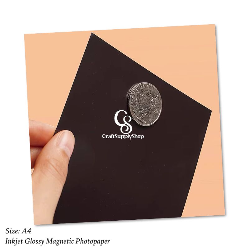 A4 Glossy Inkjet Magnetic Photo Paper, Vibrant Glossy &, Inkjet Printer Compatible, Flexible Magnetic Sticker Paper, Thick 680gsm Blank Sheets for DIY Photos (4) Fridge Rubber Magnet Paper 680gsm Glossy Flexible Magnetic Photo Paper