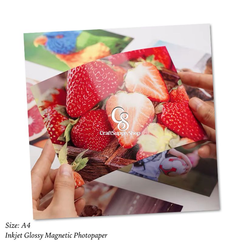 A4 Glossy Inkjet Magnetic Photo Paper, Vibrant Glossy &, Inkjet Printer Compatible, Flexible Magnetic Sticker Paper, Thick 680gsm Blank Sheets for DIY Photos (8) Fridge Rubber Magnet Paper 680gsm Glossy Flexible Magnetic Photo Paper