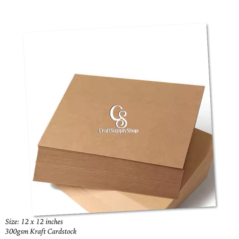 Brown Kraft Cardstock 12" x 12" Card Stock 300gsm Thick Construction Paper for Cricut, Scrapbook, Crafts, Card Making