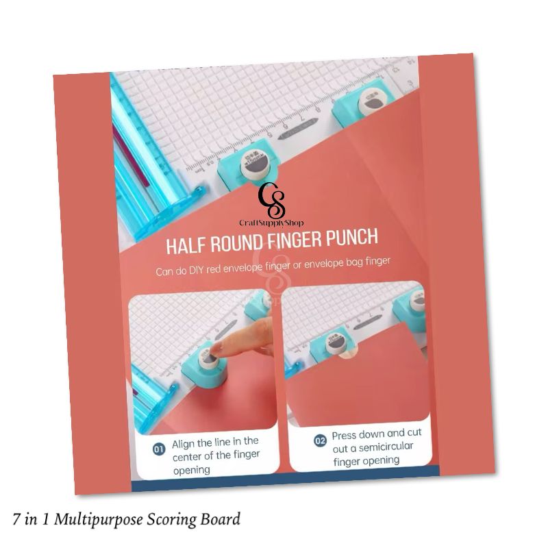 7 in 1 Scoring board Seven-In-One Multifunctional Paper Cutter, Featuring Straight Lines, Rounded Corners, a Scoring Board, And Suitable for Crafts