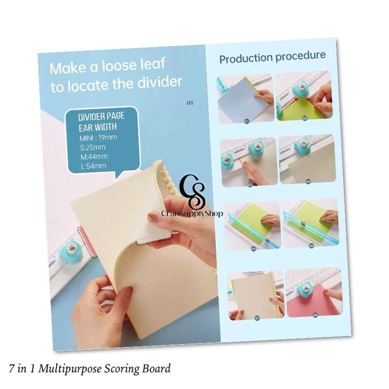7 in 1 Scoring board Seven-In-One Multifunctional Paper Cutter, Featuring Straight Lines, Rounded Corners, a Scoring Board, And Suitable for Crafts