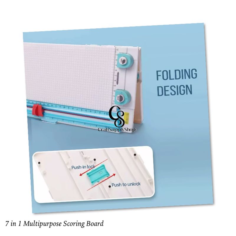 7 in 1 Scoring board Seven-In-One Multifunctional Paper Cutter, Featuring Straight Lines, Rounded Corners, a Scoring Board, And Suitable for Crafts