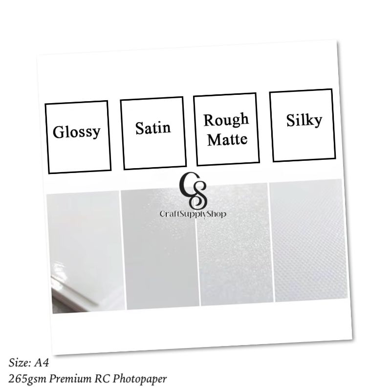 A4 Inkjet Printers Paper Photo RC Glossy Satin Matte Silky Premium Waterproof Photo Paper