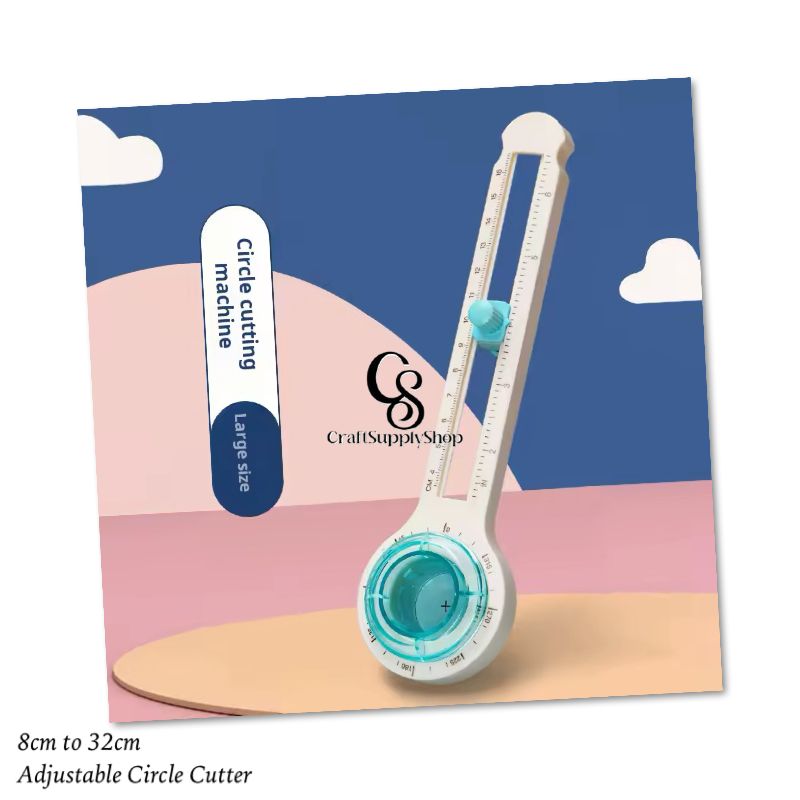 Mini Adjustable Circle Cutter for Paper, Scrapbook & Journal, Compass Style Circular Craft Cutting Tool with Positioning Slide