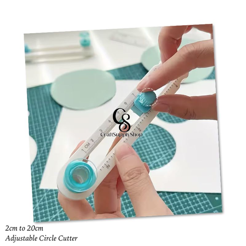 2cm to 20cm Round Paper Cutting Knife, Adjustable Cutting Knife (Diameter 8-32 Cm), Plastic Rotary Paper Cutter, Suitable for Cardstock, Paper, Photos, Craft Paper, And Labels